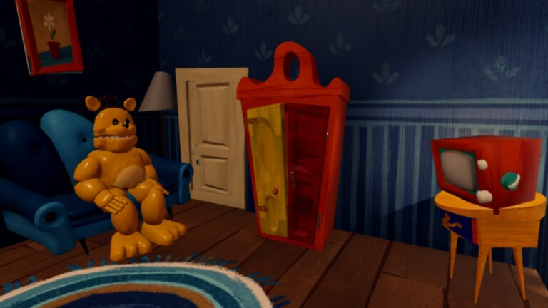Run from Fast Fredbear gameplay screenshot showing Fredbear's House